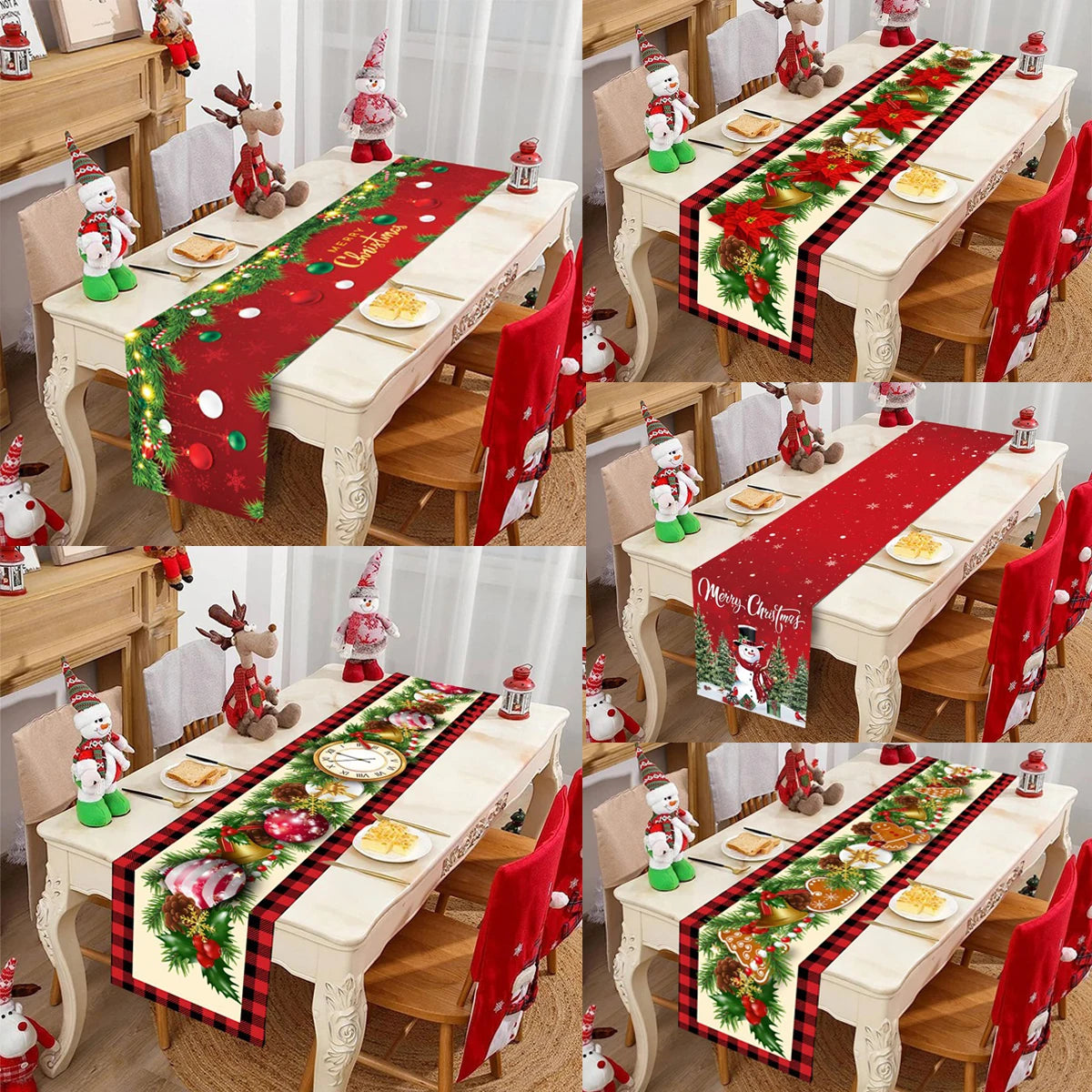 Christmas Table Runners Merry Christmas Decoration for Home Tablecloth Table Cover Xmas Gifts Navidad Noel New Year 2025