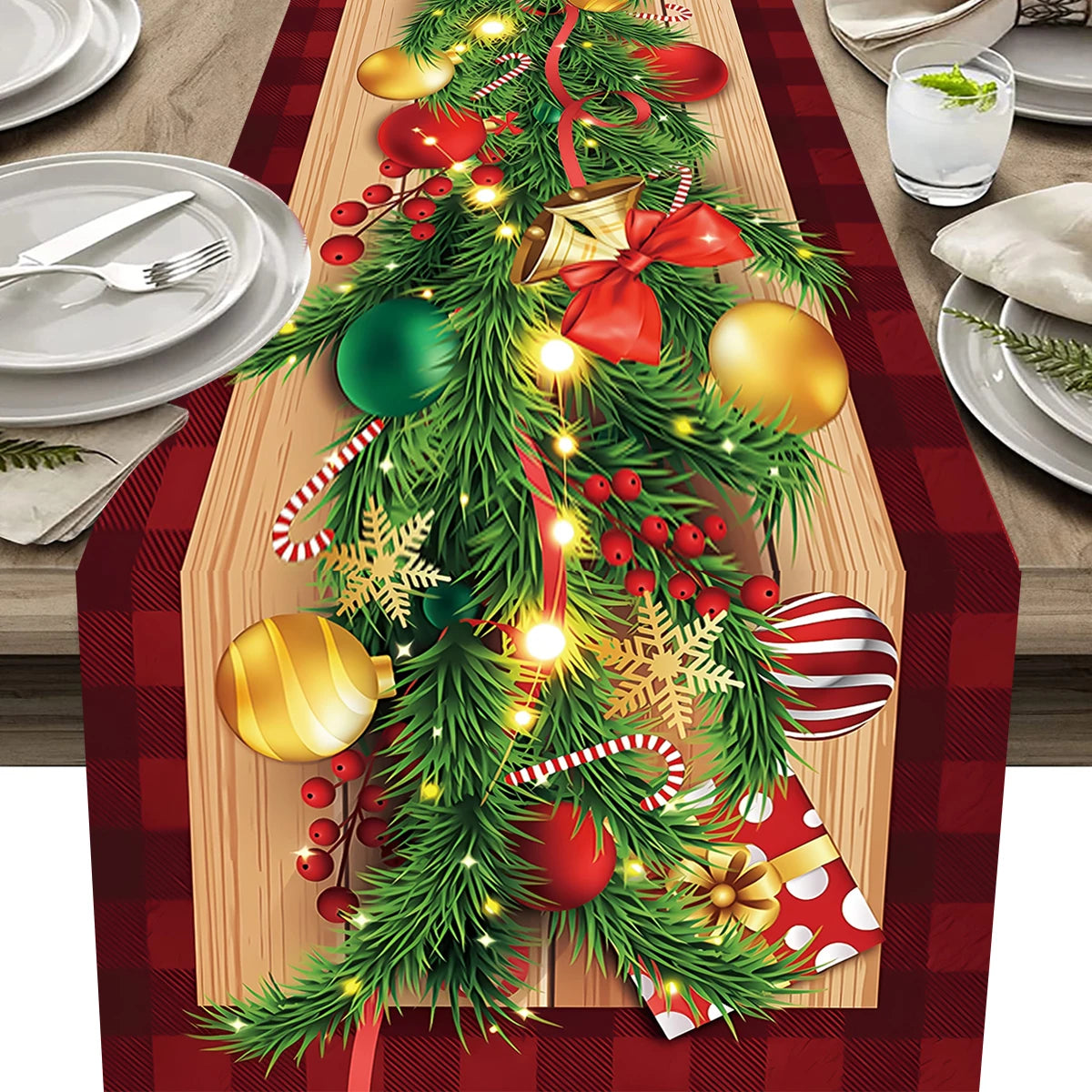 Christmas Table Runners Merry Christmas Decoration for Home Tablecloth Table Cover Xmas Gifts Navidad Noel New Year 2025