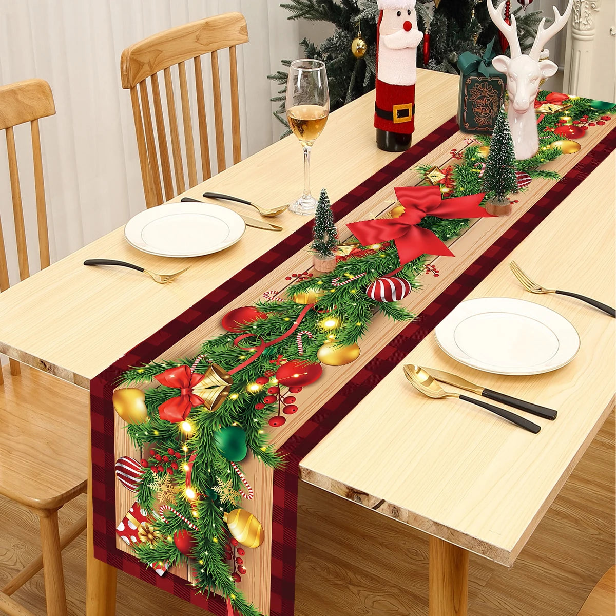 Christmas Table Runners Merry Christmas Decoration for Home Tablecloth Table Cover Xmas Gifts Navidad Noel New Year 2025