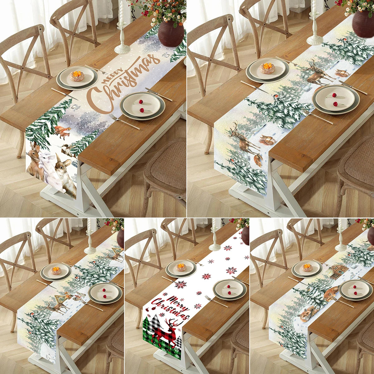 Christmas Table Runners Merry Christmas Decoration for Home Tablecloth Table Cover Xmas Gifts Navidad Noel New Year 2025