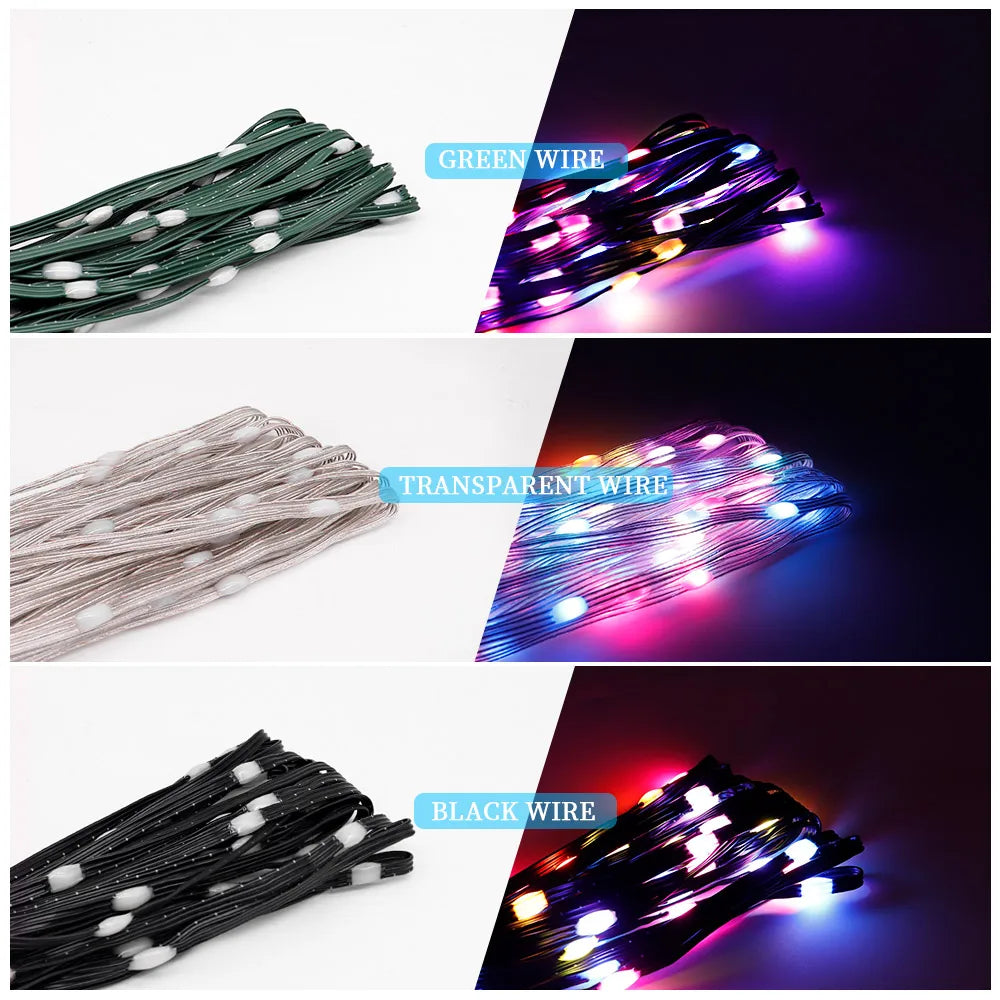 WS2812B RGBIC LED String 5M-20M Party Christmas Lights Dream Color WS2812 Addressable Individually String Outdoor Waterproof 5V