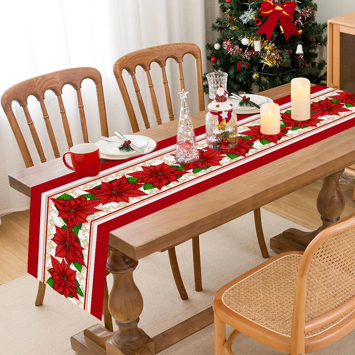 Christmas Table Runners Merry Christmas Decoration for Home Tablecloth Table Cover Xmas Gifts Navidad Noel New Year 2025