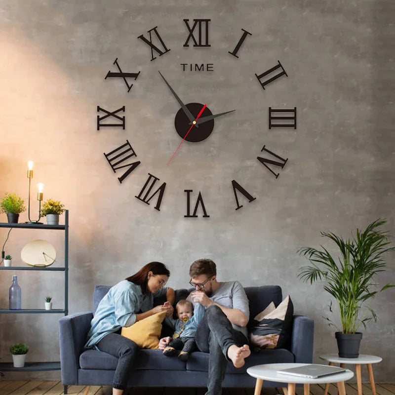 Reloj de pared silencioso con diseño moderno y sencillo para bricolaje